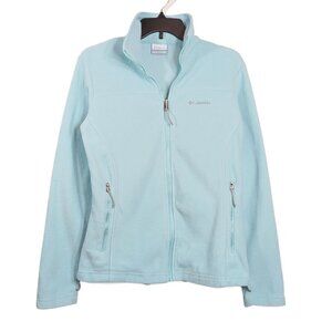 Columbia Fleece Zip Jacket Womens Small Blue Zip Pocket Interchange Athleisure